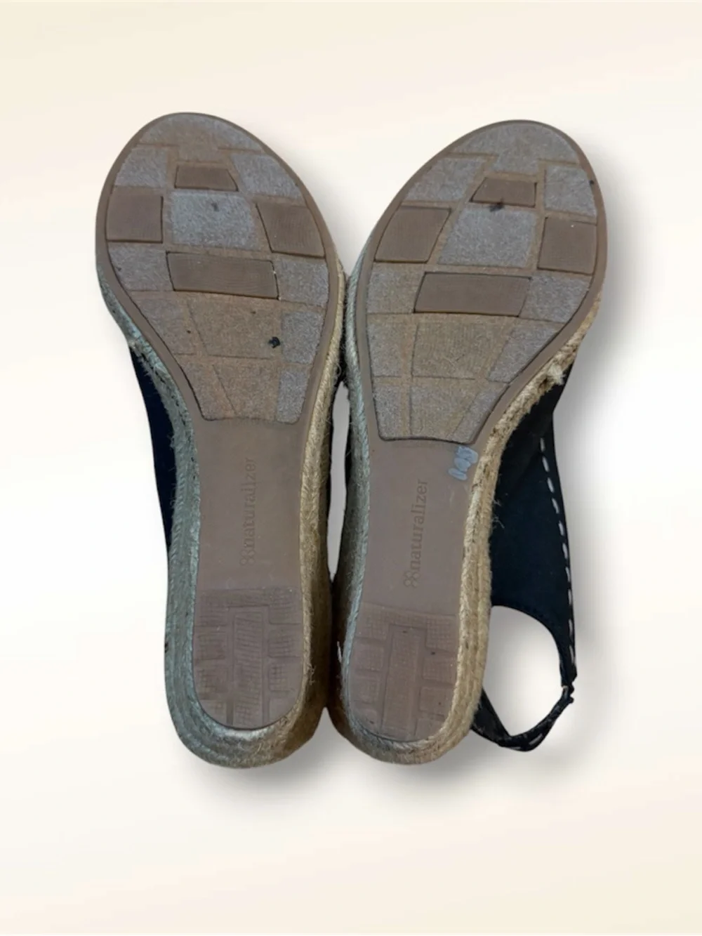 Naturalizer Black Canvas Espadrille Wedge Slingback Sandal Womens 9.5 - Picture 4 of 4